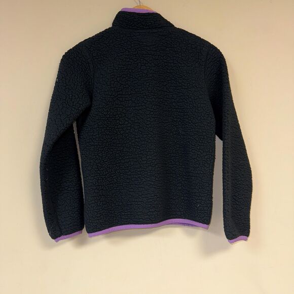 Columbia Sherpa Fleece Jacket Youth Medium 10-12 Black Lined Full Zip Sweatshirt - Picture 2 of 6